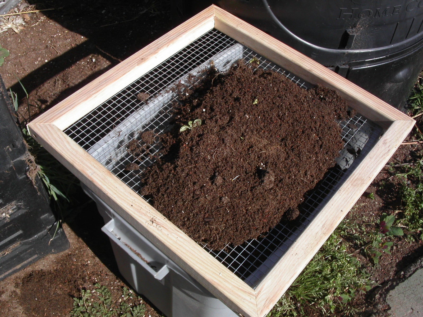 Screening compost.