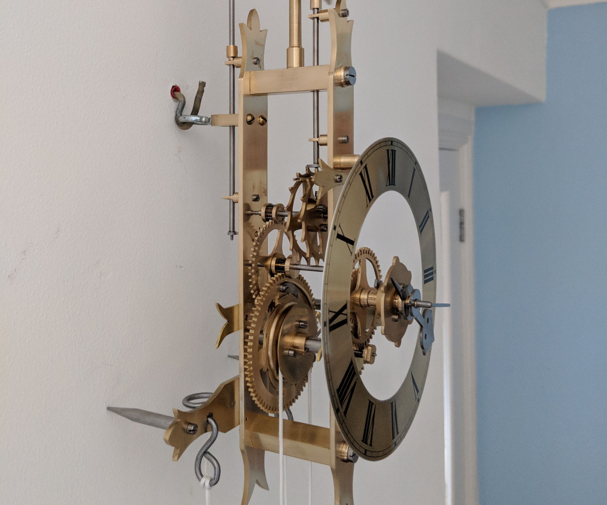 Making a Wall Hanging Brass Mechanical Alarm Clock in the Home Machine