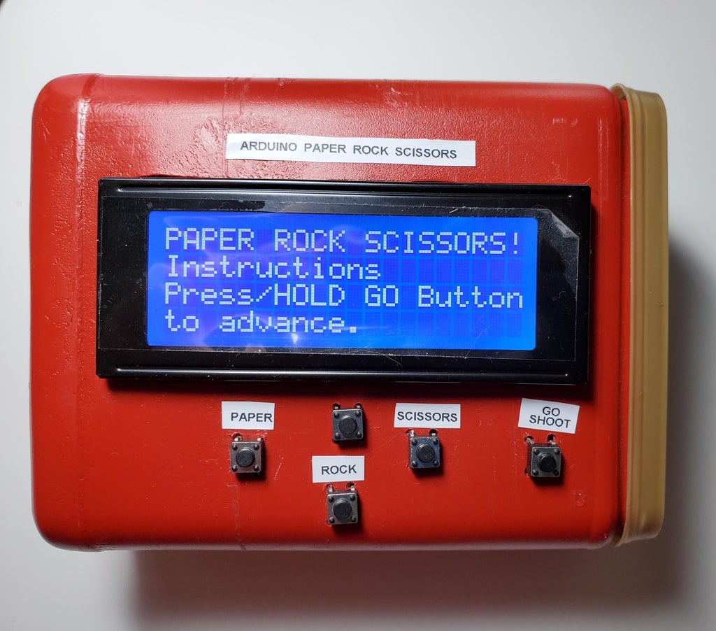 Handheld Arduino Paper Rock Scissors Game Using x4 Lcd Display With I2c 7 Steps Instructables Handheld Arduino Paper Rock Scissors Game Using x4 Lcd Display With I2c 7 Steps Instructables