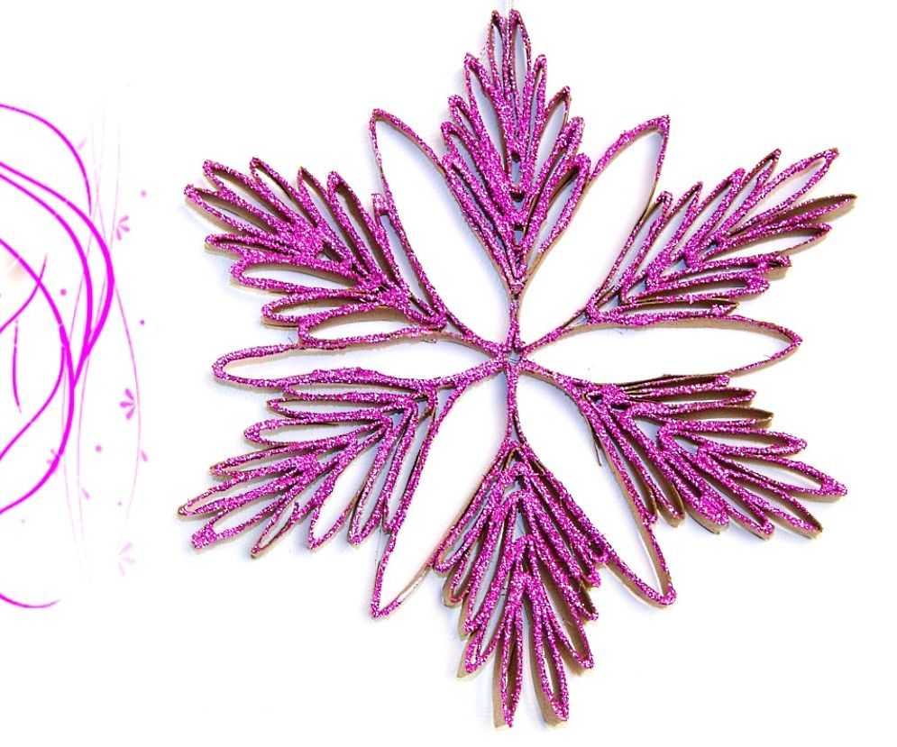 christmas ornaments form paper toilet rolls / diy snowflake DIY Project DIY Project Image