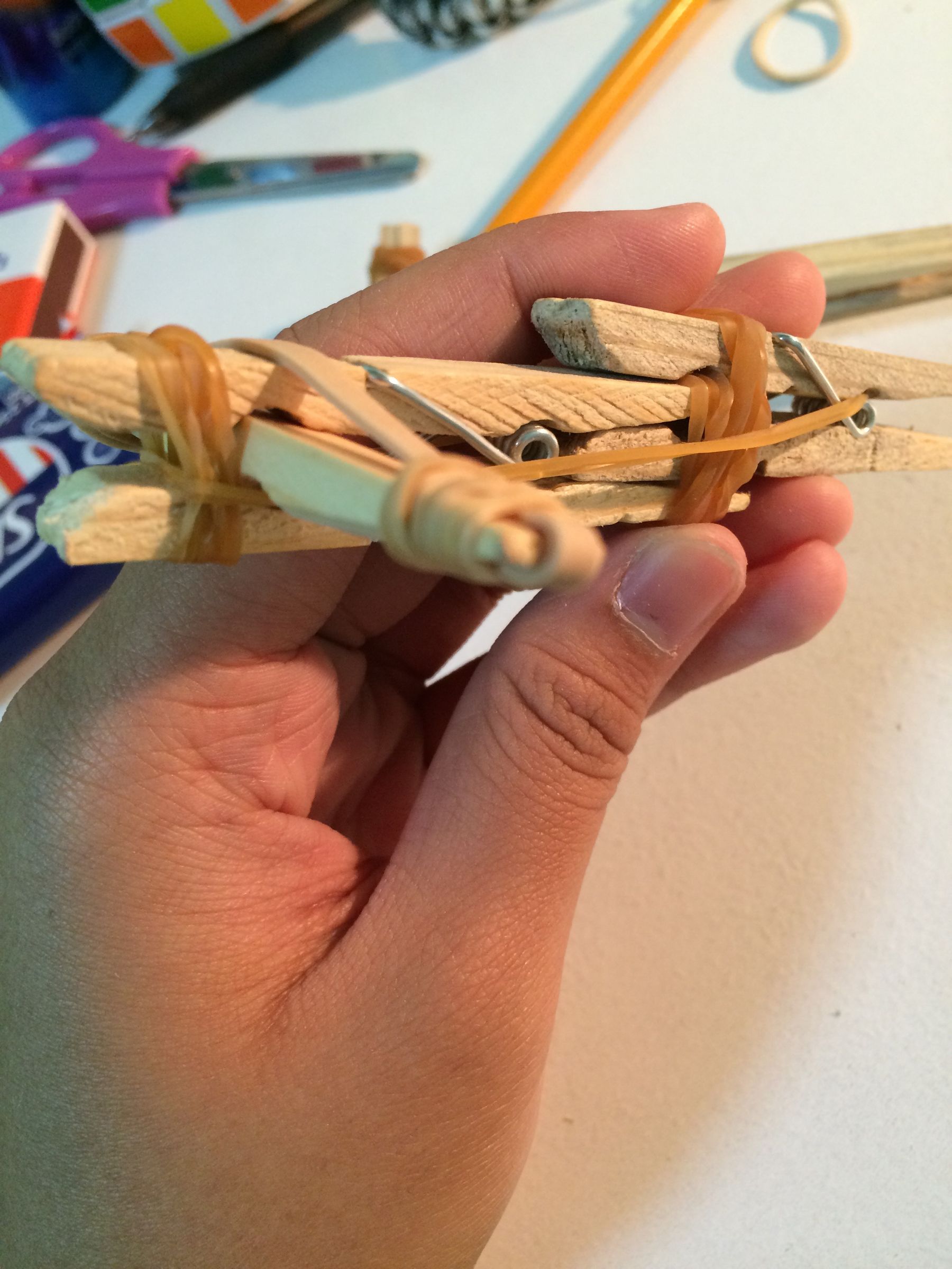 How to Make a Mini Clothespin Crossbow 7 Steps Instructables