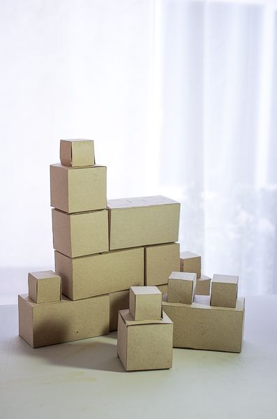 cardboard blocks