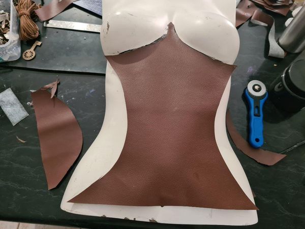 Glue the Faux Leather to the Mannequin