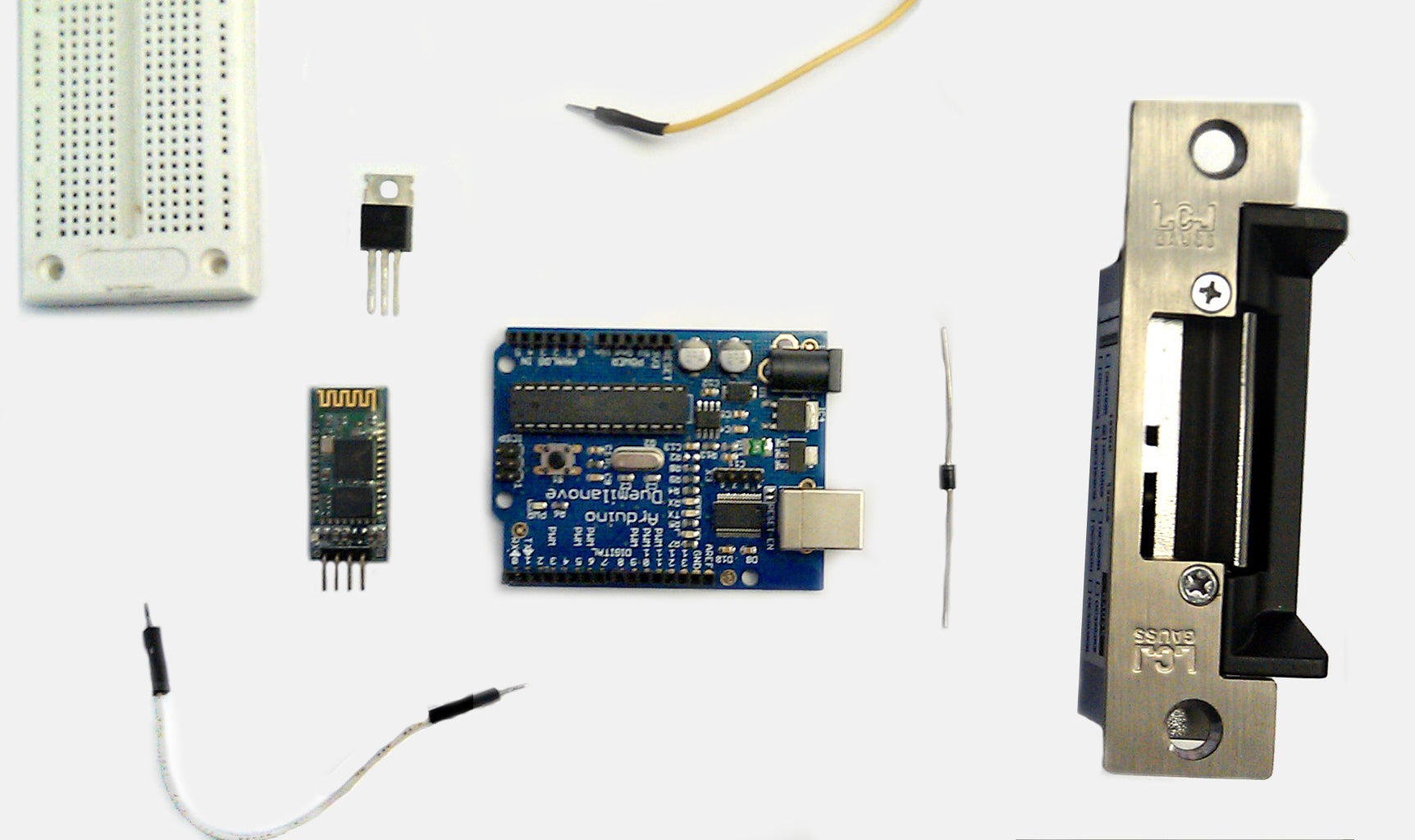 Easy Bluetooth Enabled Door Lock With Arduino + Android : 7 Steps (with ... Circuit Diagram