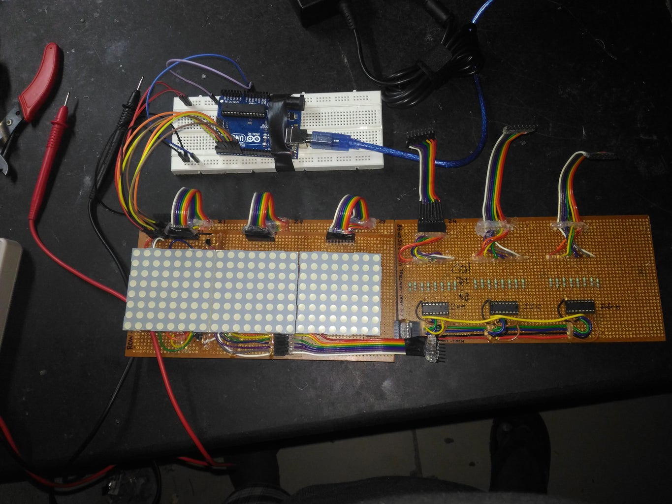 48 X 8 Scrolling LED Matrix Display Using Arduino and Shift Registers ...