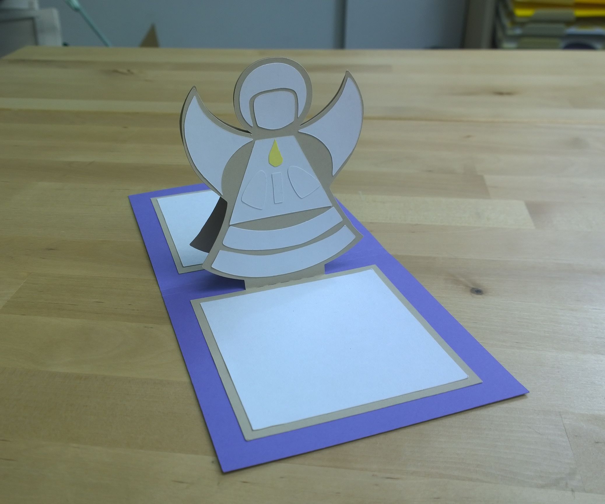 DIY guide for Angel Greeting Pop Up Card with step-by-step instructions