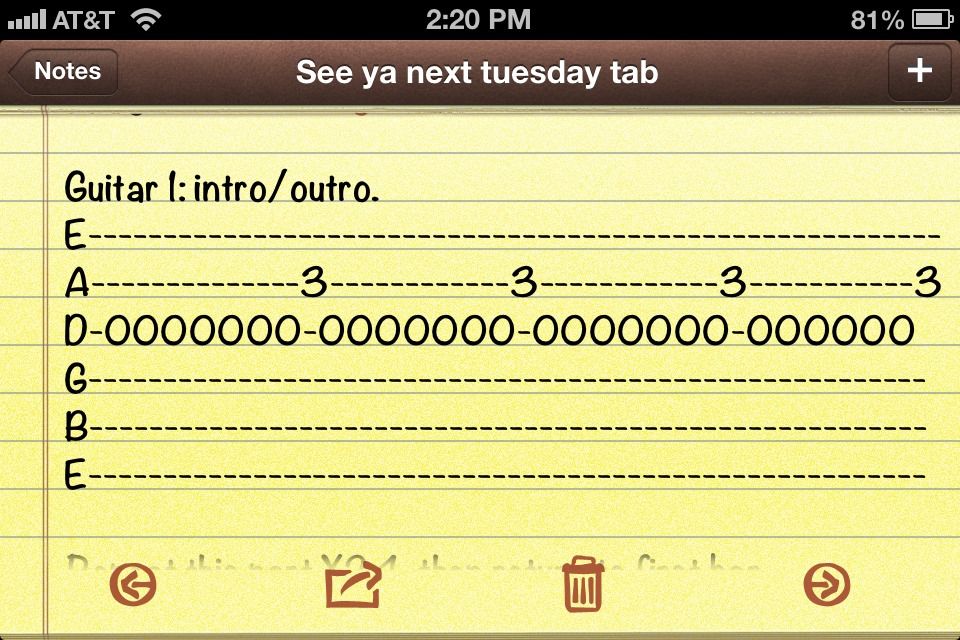 DIY guide for Seeya Next Tuesday Guitar Tab with step-by-step instructions