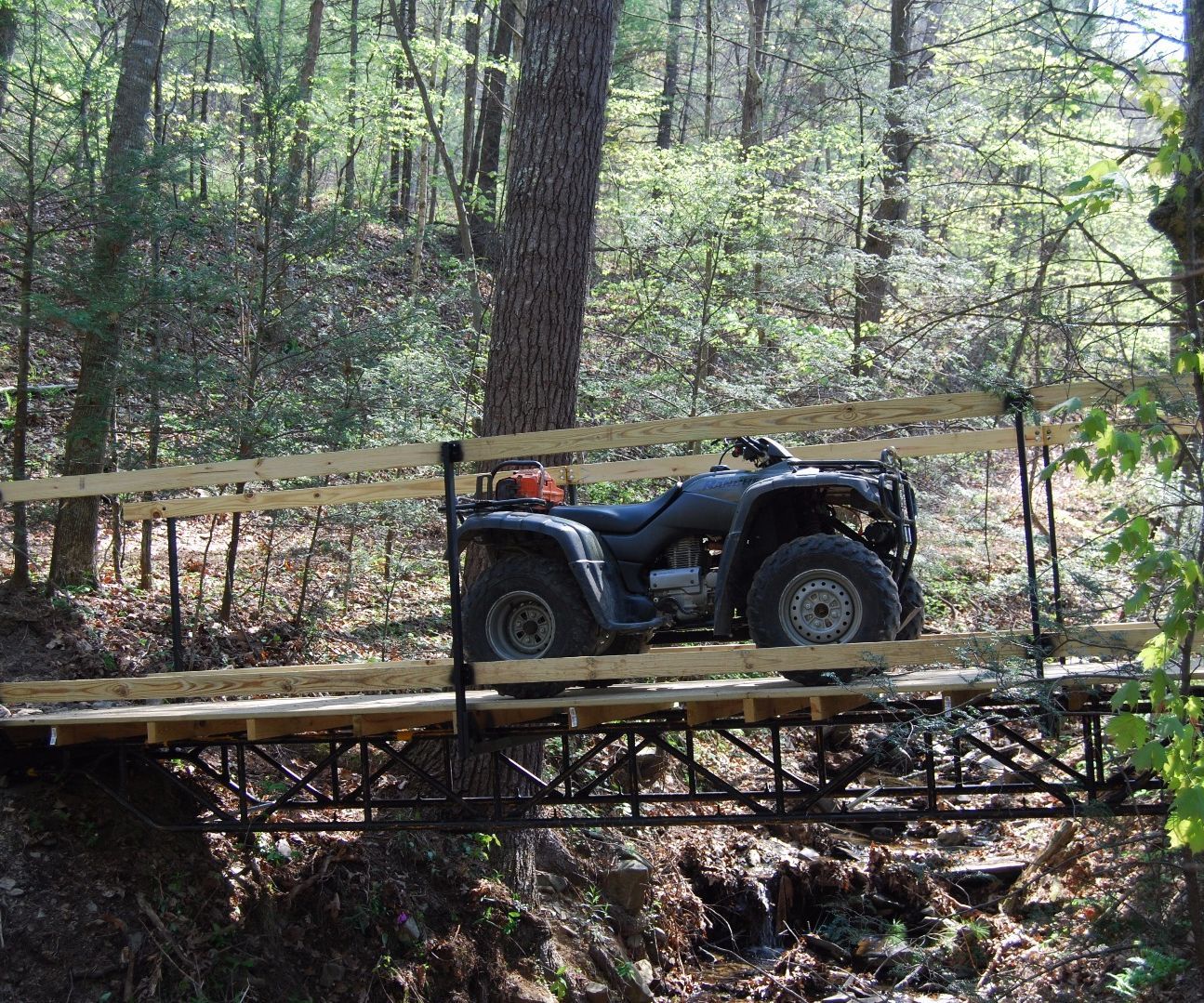 diy car bridge over creek