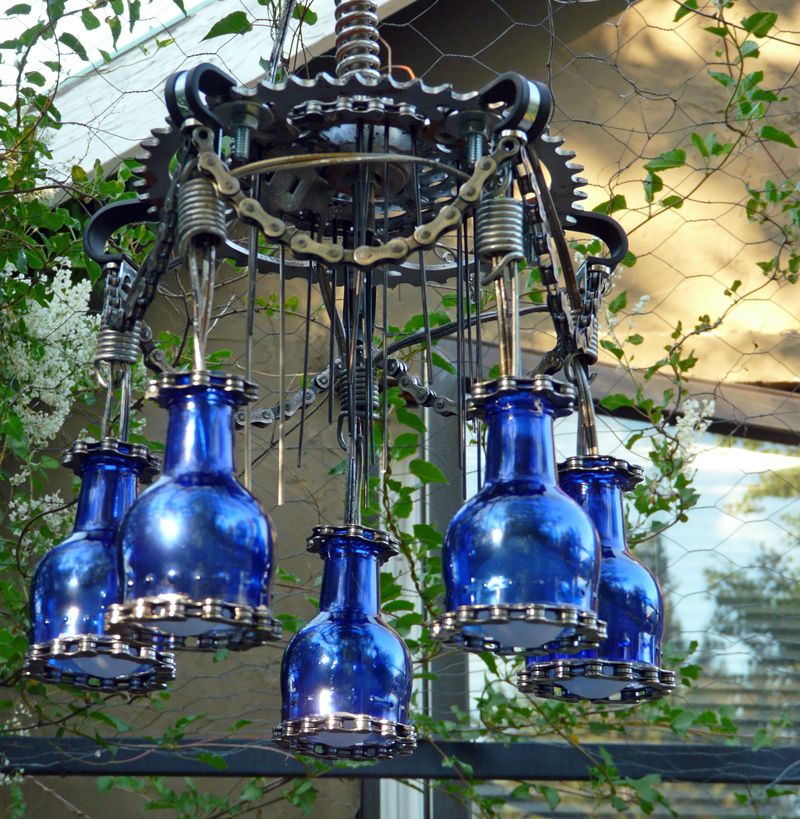 outdoor chandelier lighting made with trash and krylon paint 8 steps with pictures instructables