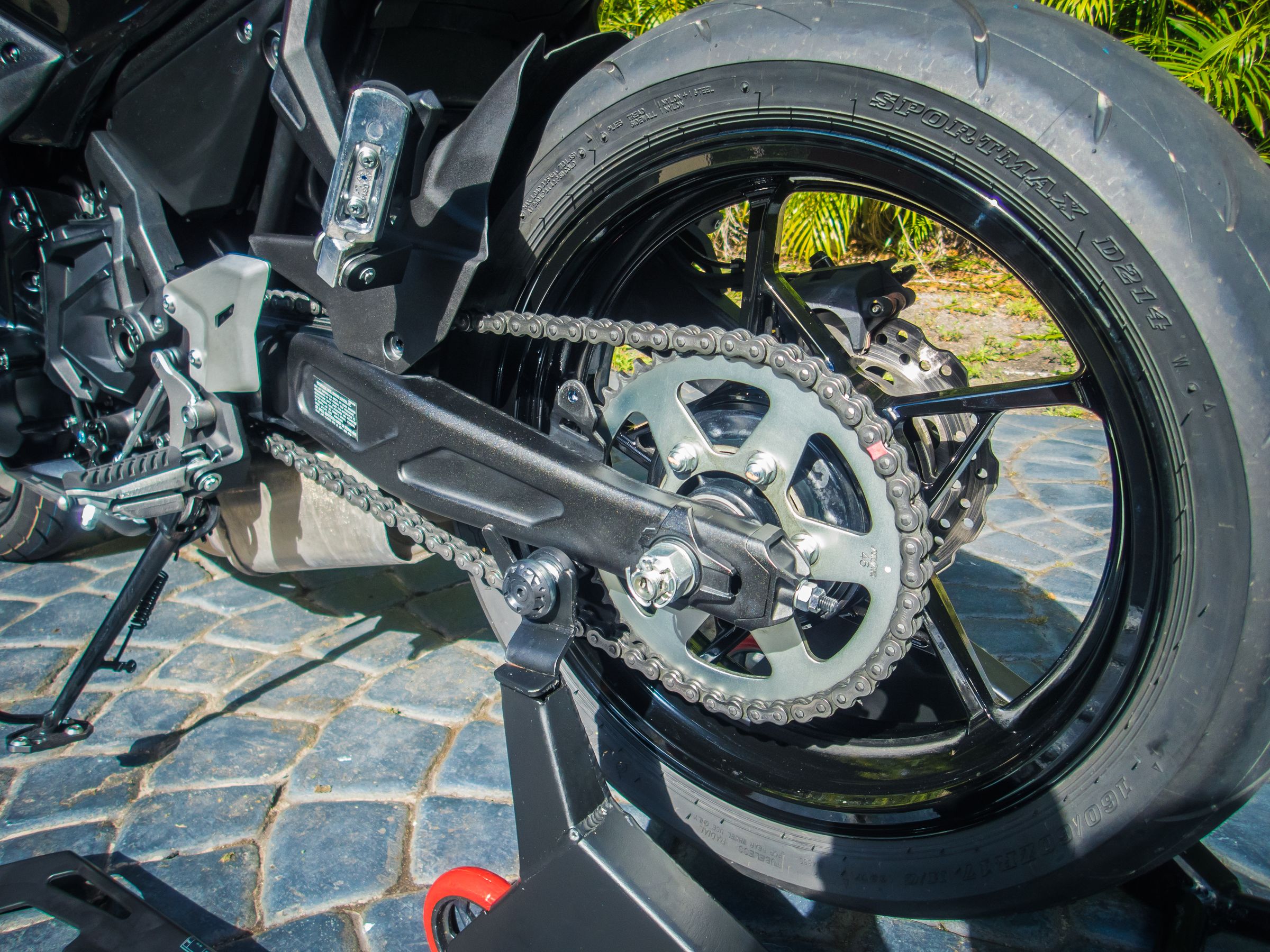 DIY Motorcycle Chain Tension Adjustment & Rear Wheel Alignment 13