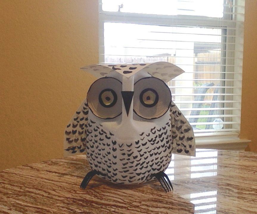 a diy milk jug snow owl DIY Project DIY Project Image