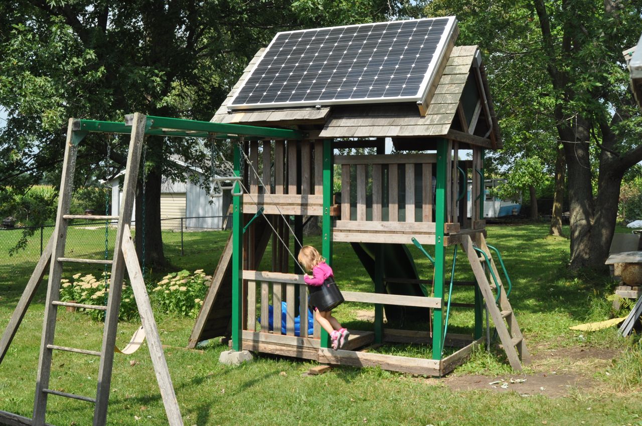 DIY guide for Solar Swing-Set (PV Playhouse) with step-by-step instructions