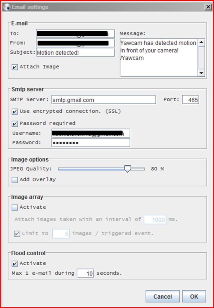 Detect Motion and Send Pictures at Same Time to Application :