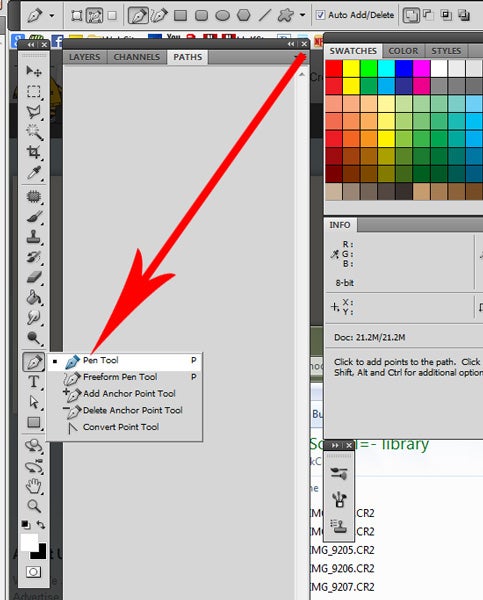 crop out background with the pen tool