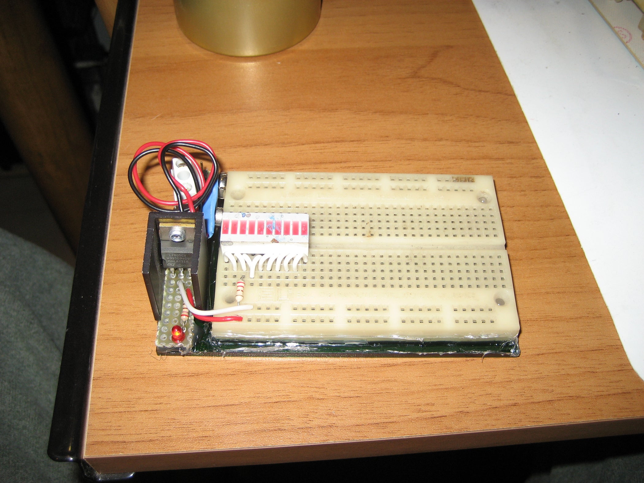 Portable Breadboard With Voltage Regulator for 9V Battery (and Other
