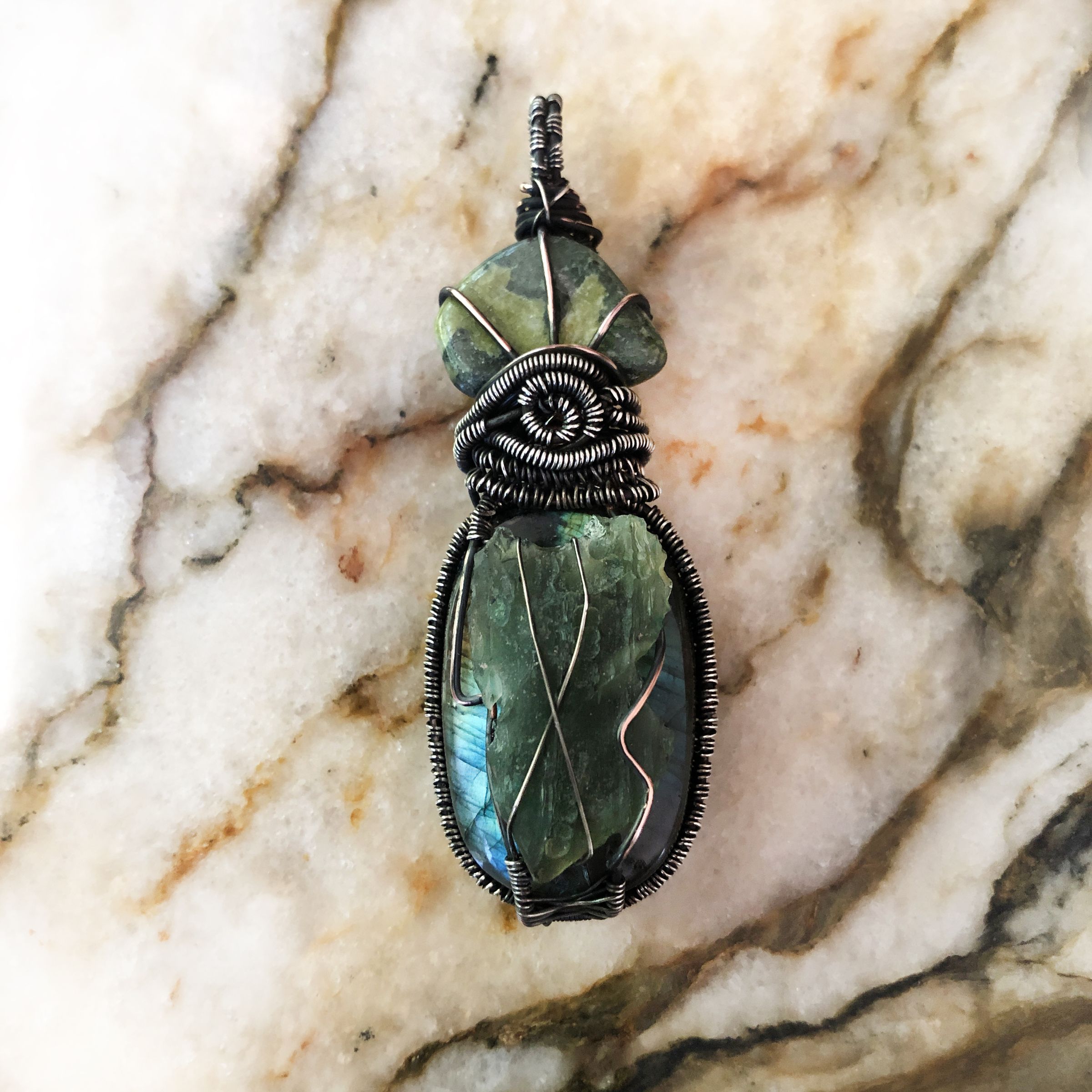 Multi-Gemstone Layered Wire Wrapped 