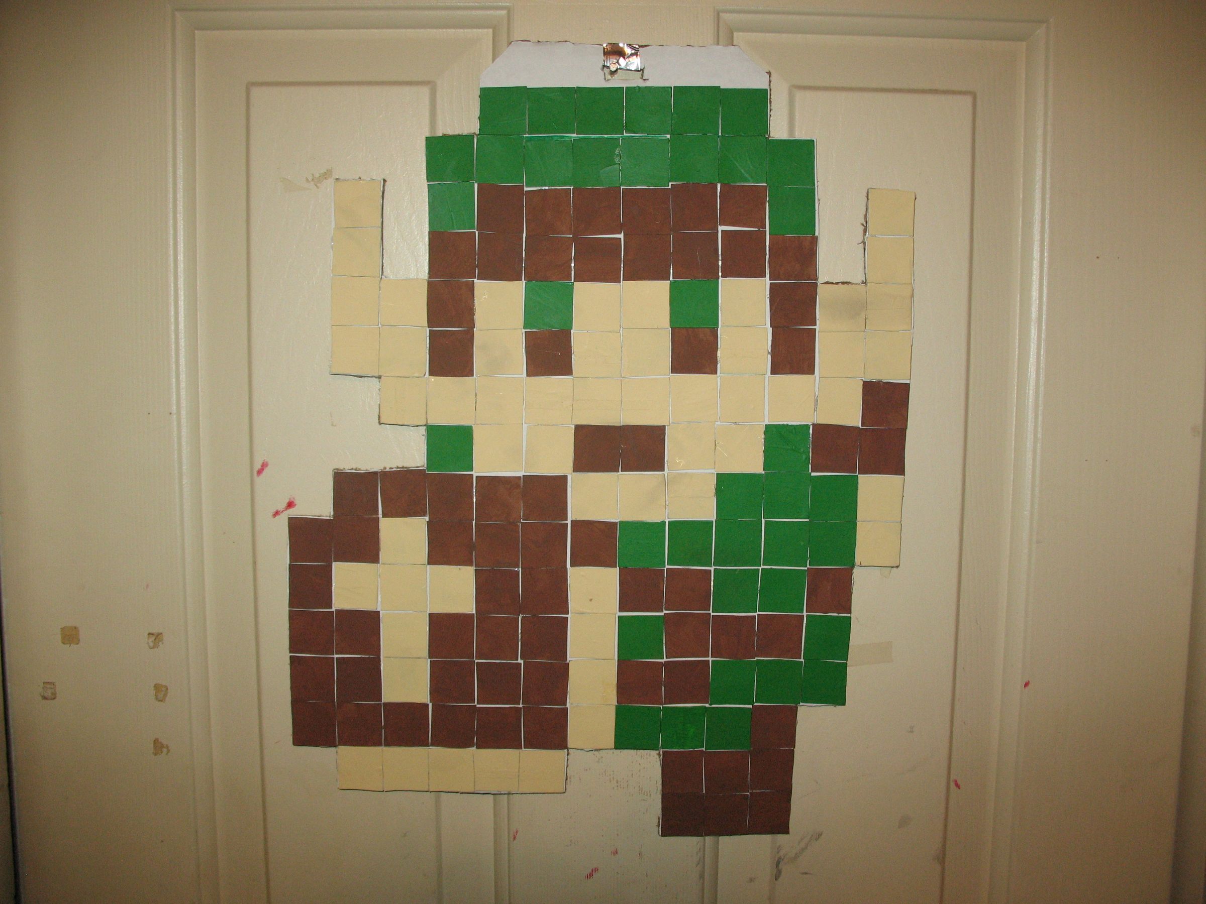 DIY guide for 8-Bit Sprite Posters (Link,Mario,Green Rupee) with step-by-step instructions