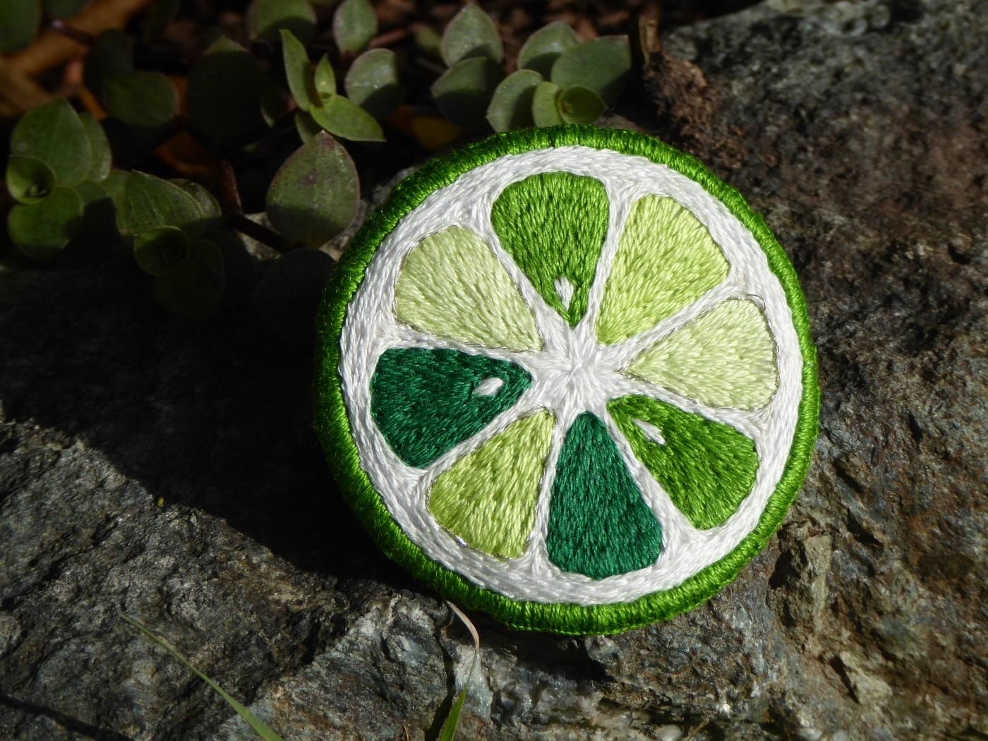 Threadpaint Embroidery Without an Embroidery Hoop, and Bonus Fruit