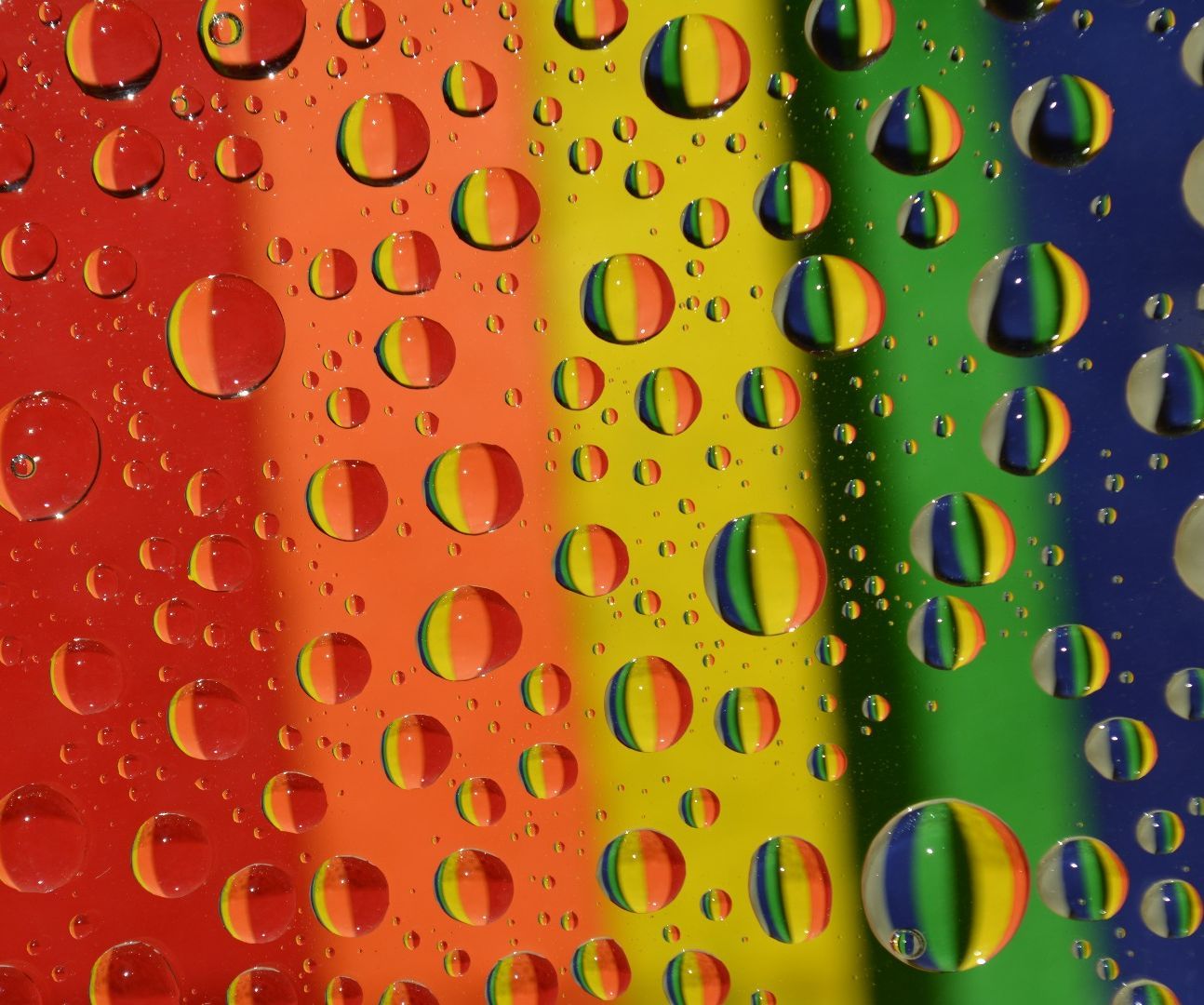 Rainbow Water Drops Photo