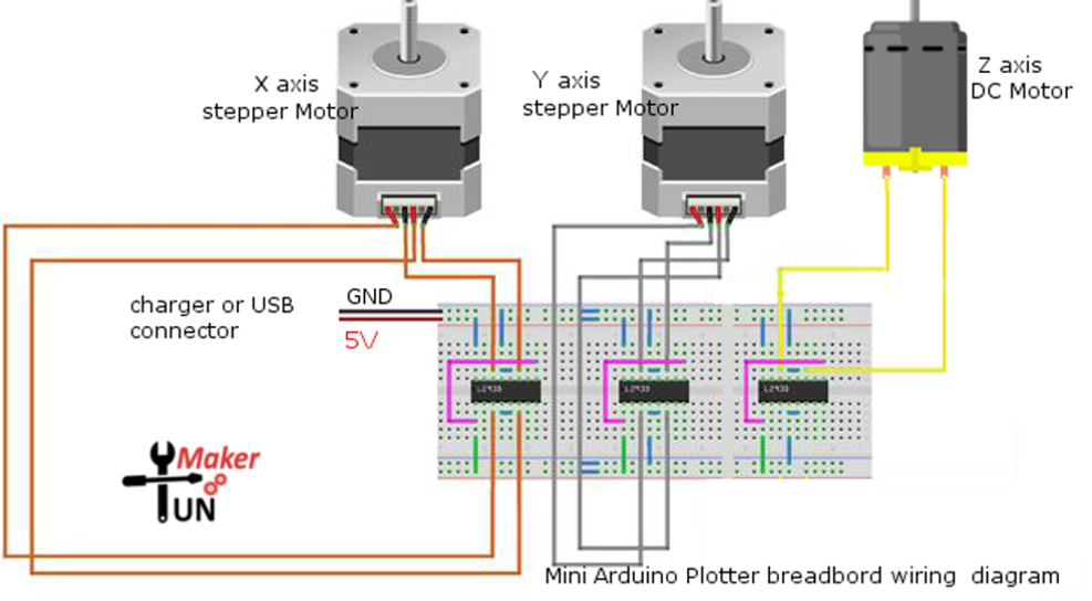 Mini Arduino Plotter Without a Servo Motor : 6 Steps (with Pictures) - Instructables | X Axis Motor Wire Diagram | | Instructables