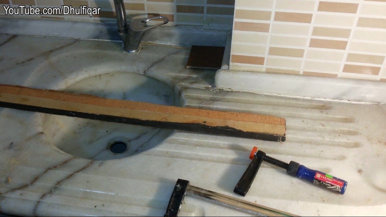 How to Install an Undermount Sink That Fell Off the Countertop (Marble ...