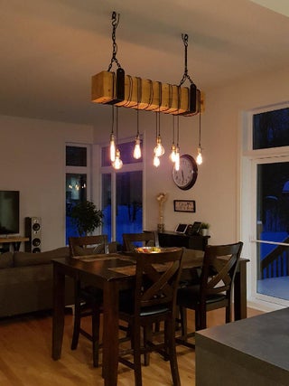 Rustic Wooden Chandelier 7 Steps With Pictures Instructables Rustic Wooden Chandelier 7 Steps, Reclaimed Wood Beam Light Fixture