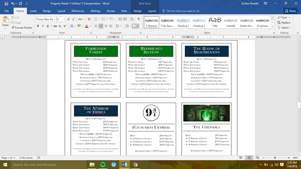 harry potter monopoly board game