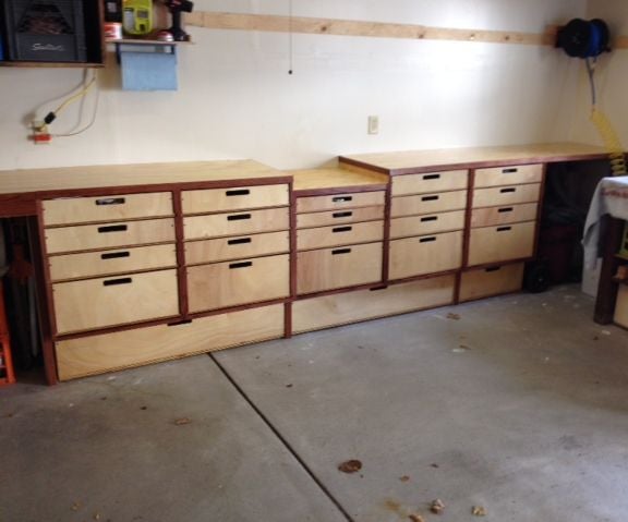 Easy Garage Storage And Bench 8 Steps With Pictures Instructables Easy Garage Storage And Bench 8 Steps, How To Build A Storage Cabinet With Drawers