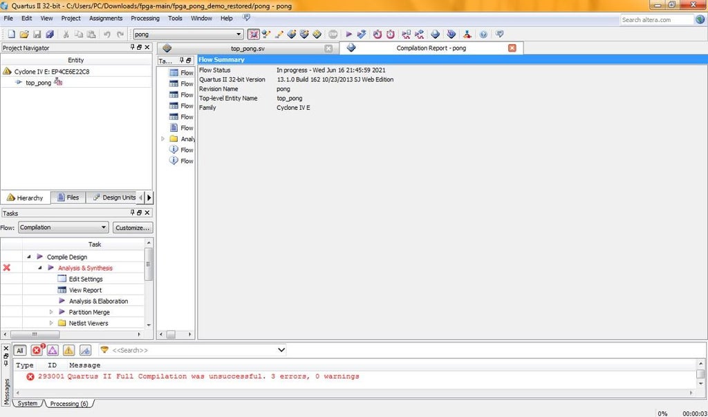 Make a Pong Game With FPGA by Verilog 6 Steps Instructables