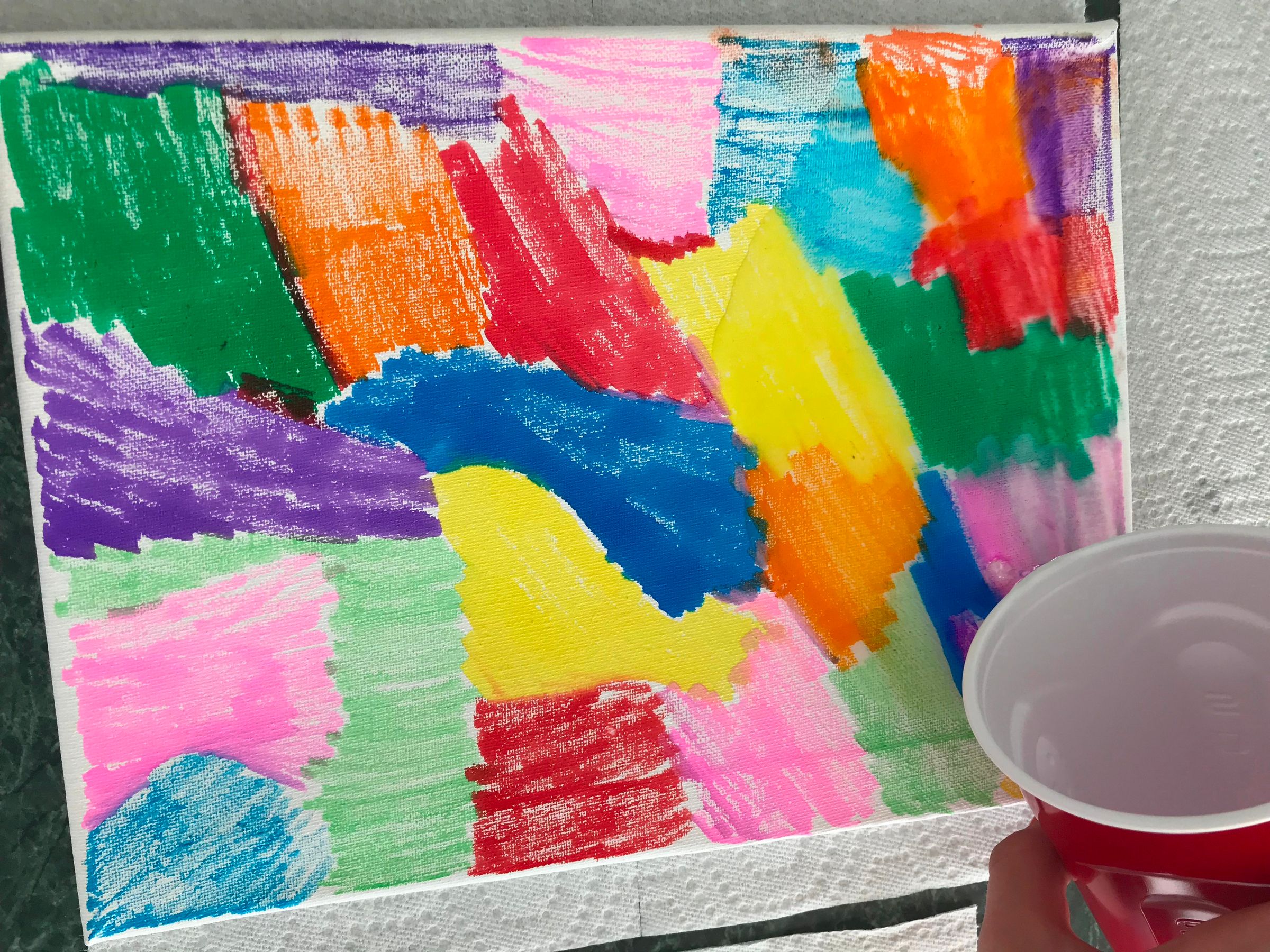 How to Make Marker and Rubbing Alcohol Art on a Canvas 5 Steps