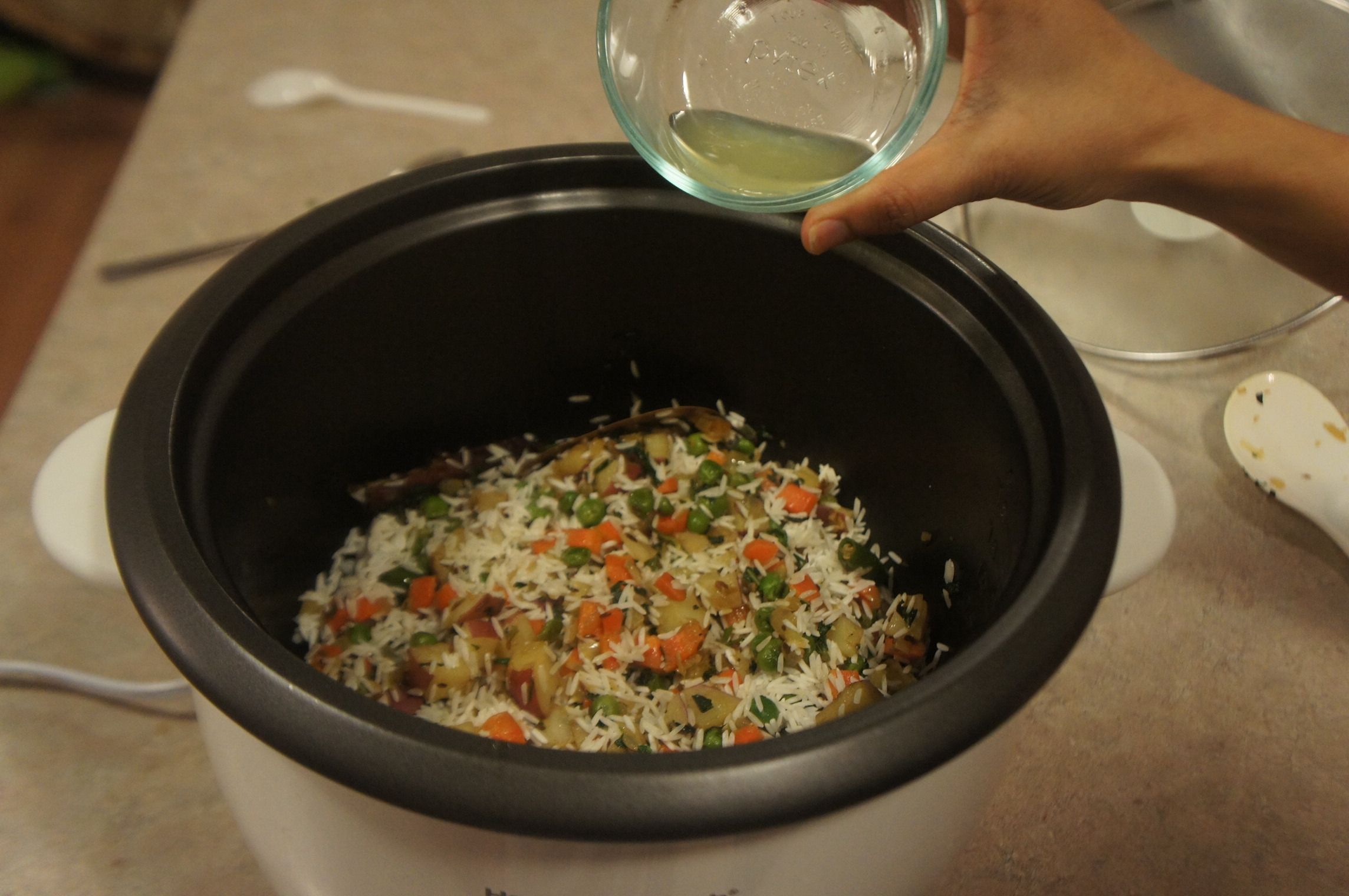 Vegetable Rice Cooked With Coconut Milk 3 Steps Instructables