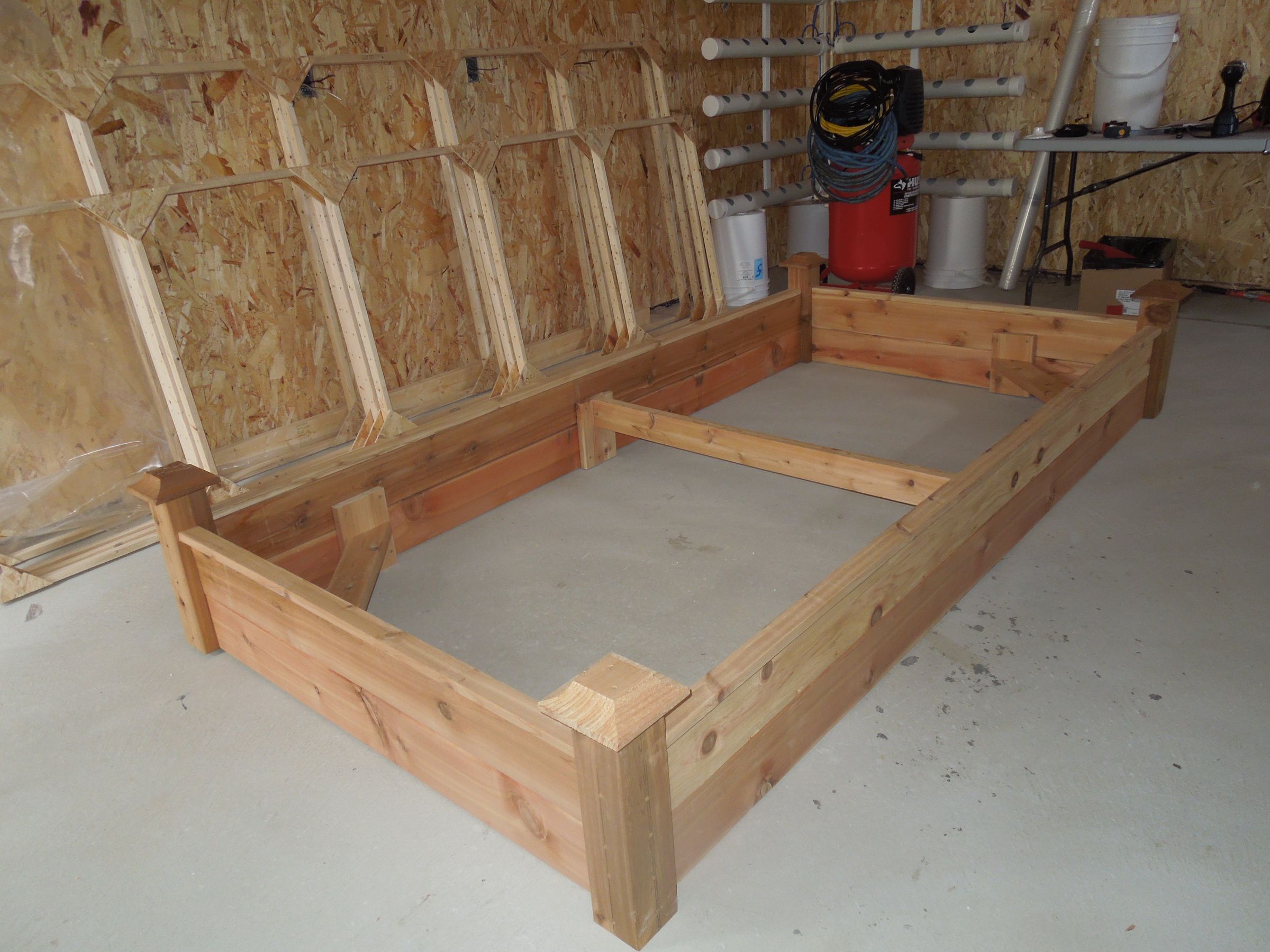 cedar raised planter beds built for "square foot gardening" DIY Project DIY Project Image