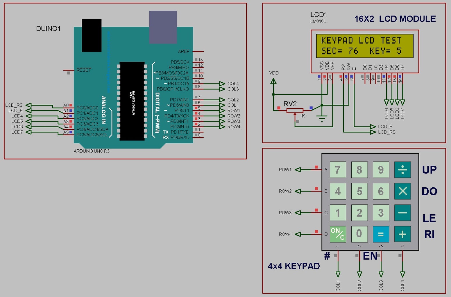 Arduino 16x2 LCD Display and 4x4 Matrix Keypad - Instructables