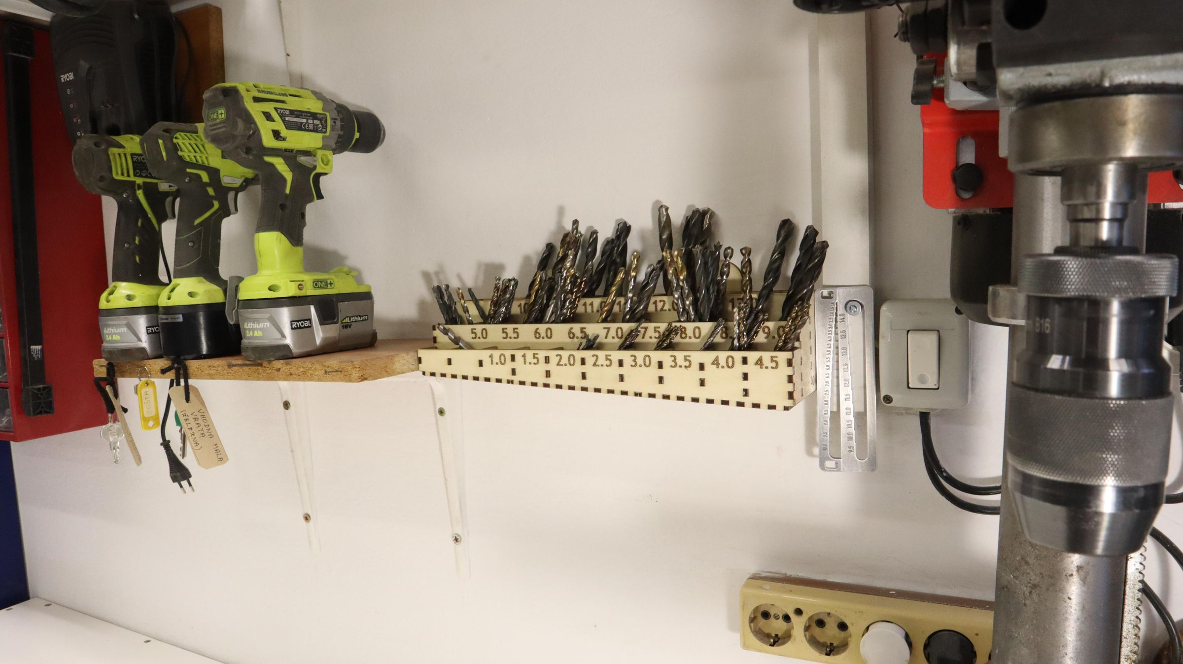 Laser Cut Drill Bit Organizer and CNC Routed Drill Bit Sorting Gauge