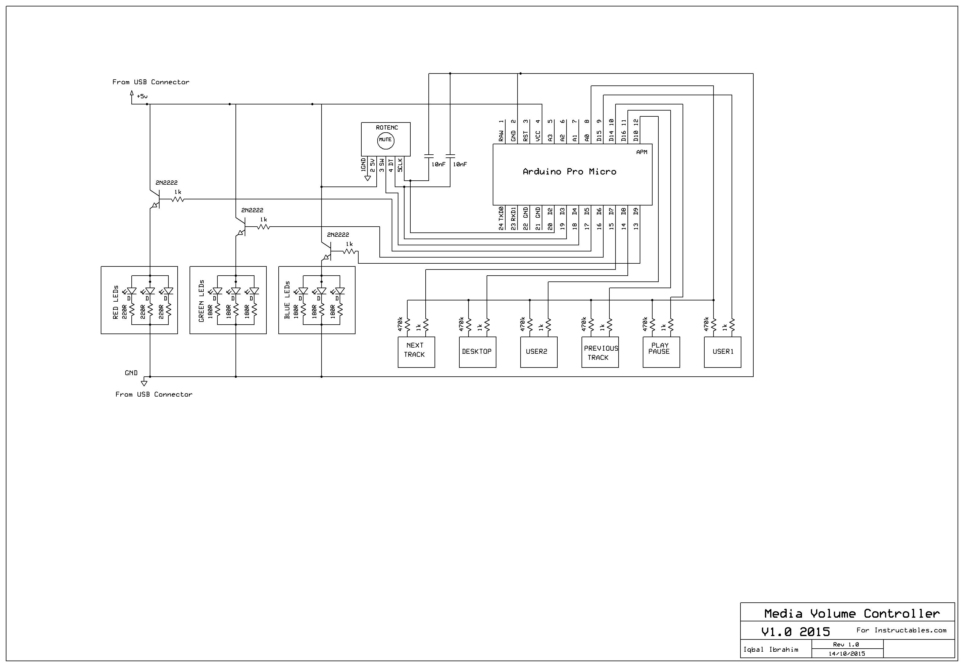 PC USB Media Volume Controller Based on Arduino 9 Steps (with