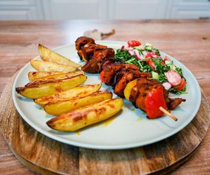 Pork Tenderloin Skewers With Potatoes