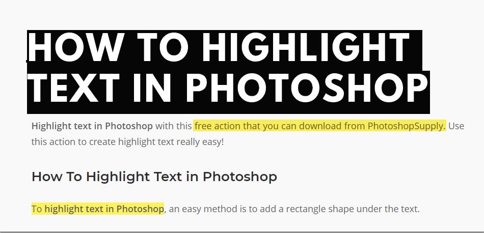 how to highlight text in photoshop 6