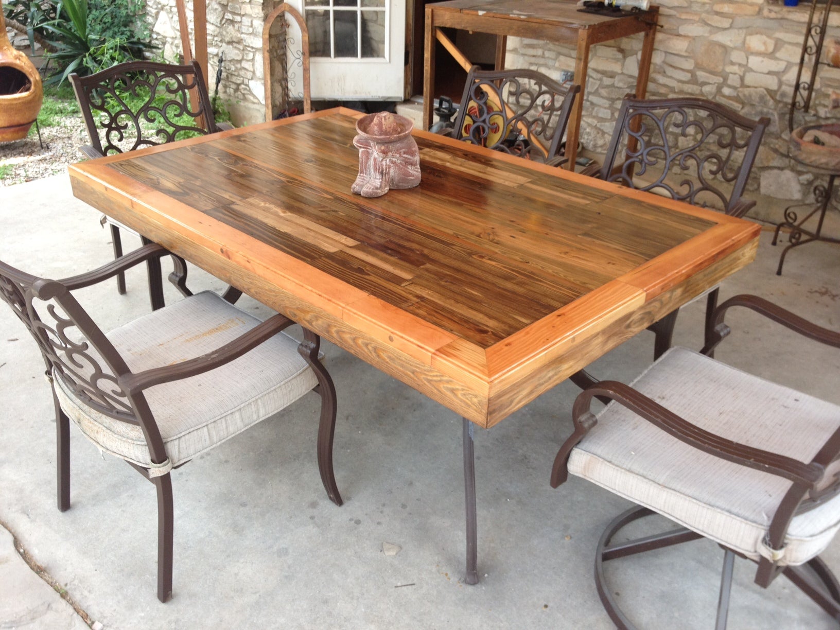 Patio Tabletop Made From Reclaimed Deck Wood 4 Steps (with Pictures