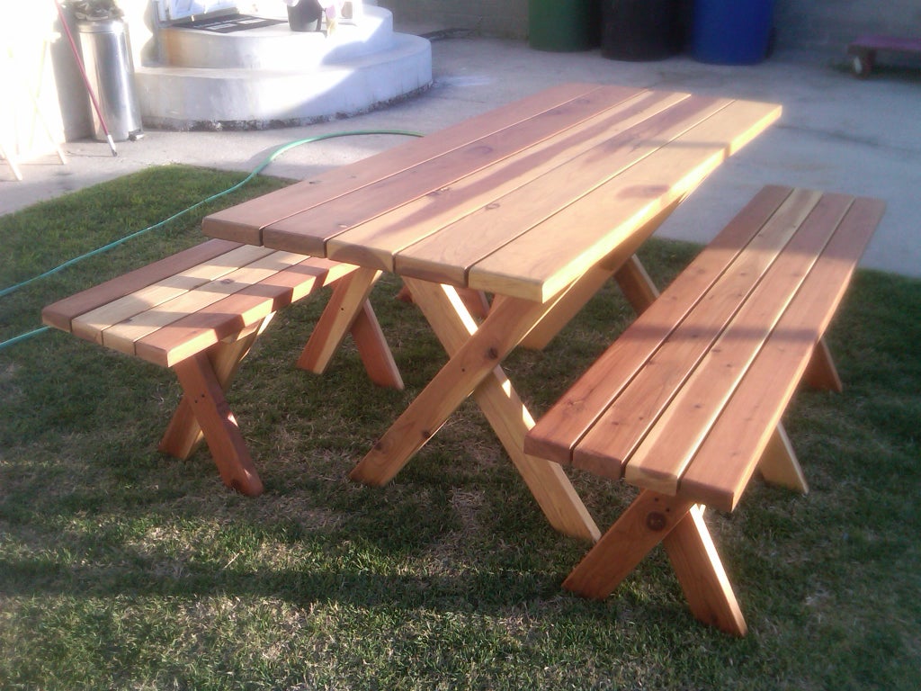 Picnic Table With Detached Benches : 9 Steps (with Pictures