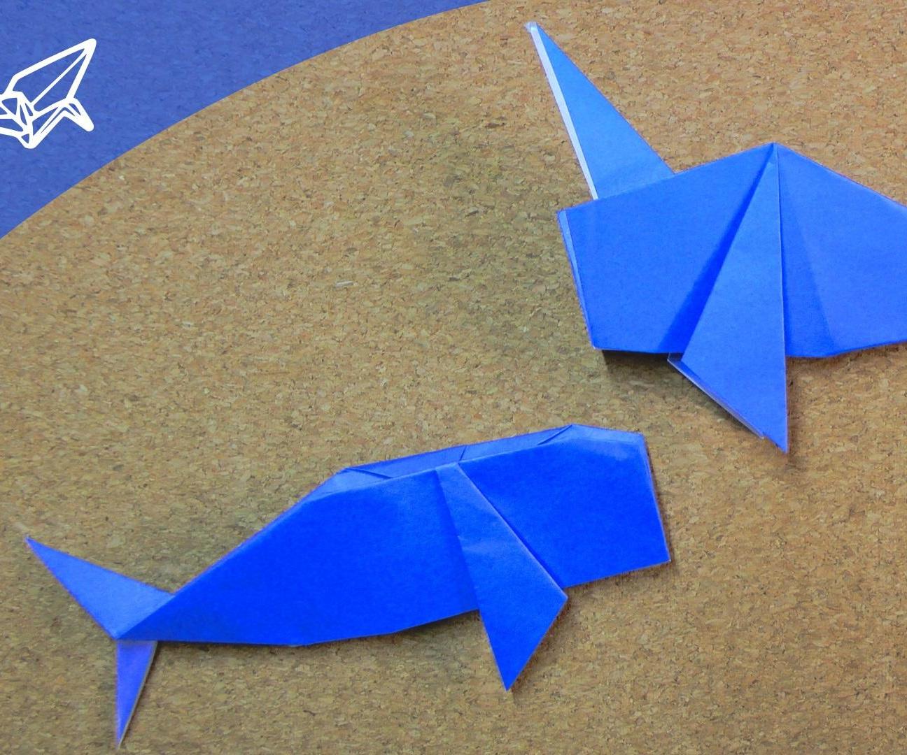 easy origami whale Origami whale easy instructions Paper Craft