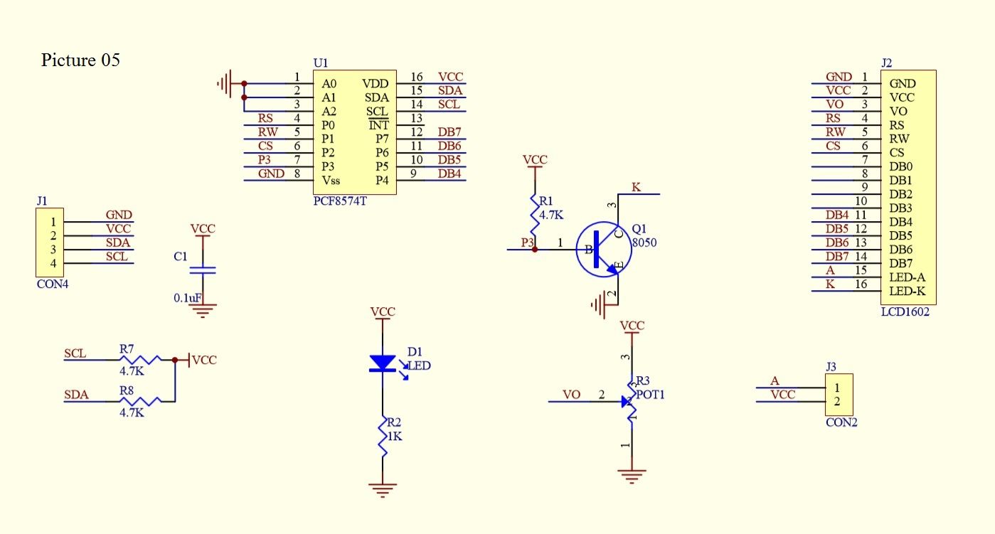 I2C Backlight Control of an LCD Display 