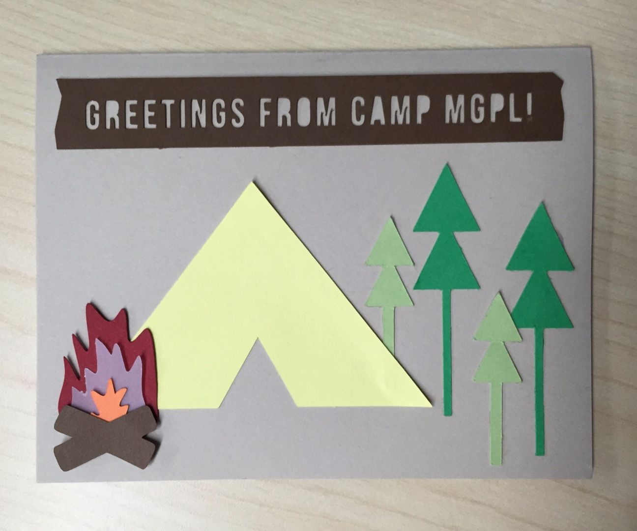 DIY guide for Camp Greeting Card with step-by-step instructions