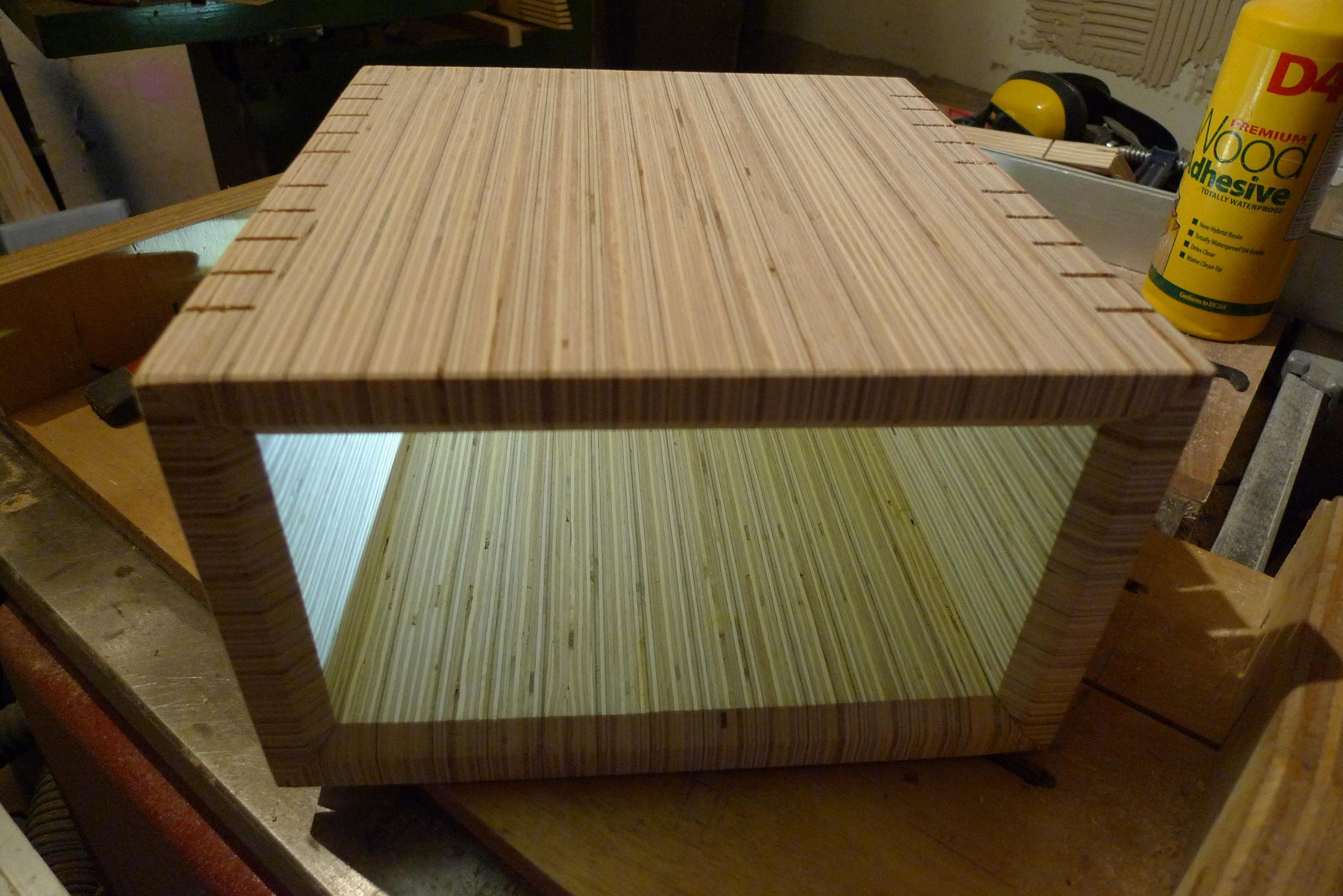 End Grain Plywood End Table With Laminated Legs : 10 Steps (with ...