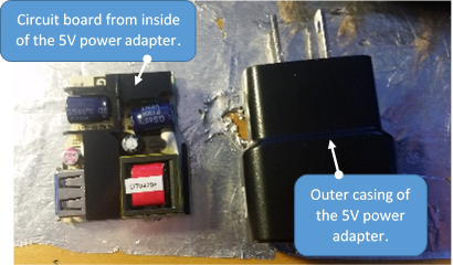 Remove the Circuit Board From the 5V USB Power Adapter