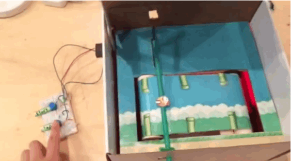 real-life, playable version of “flappy bird” inside a box DIY Project DIY Project Image