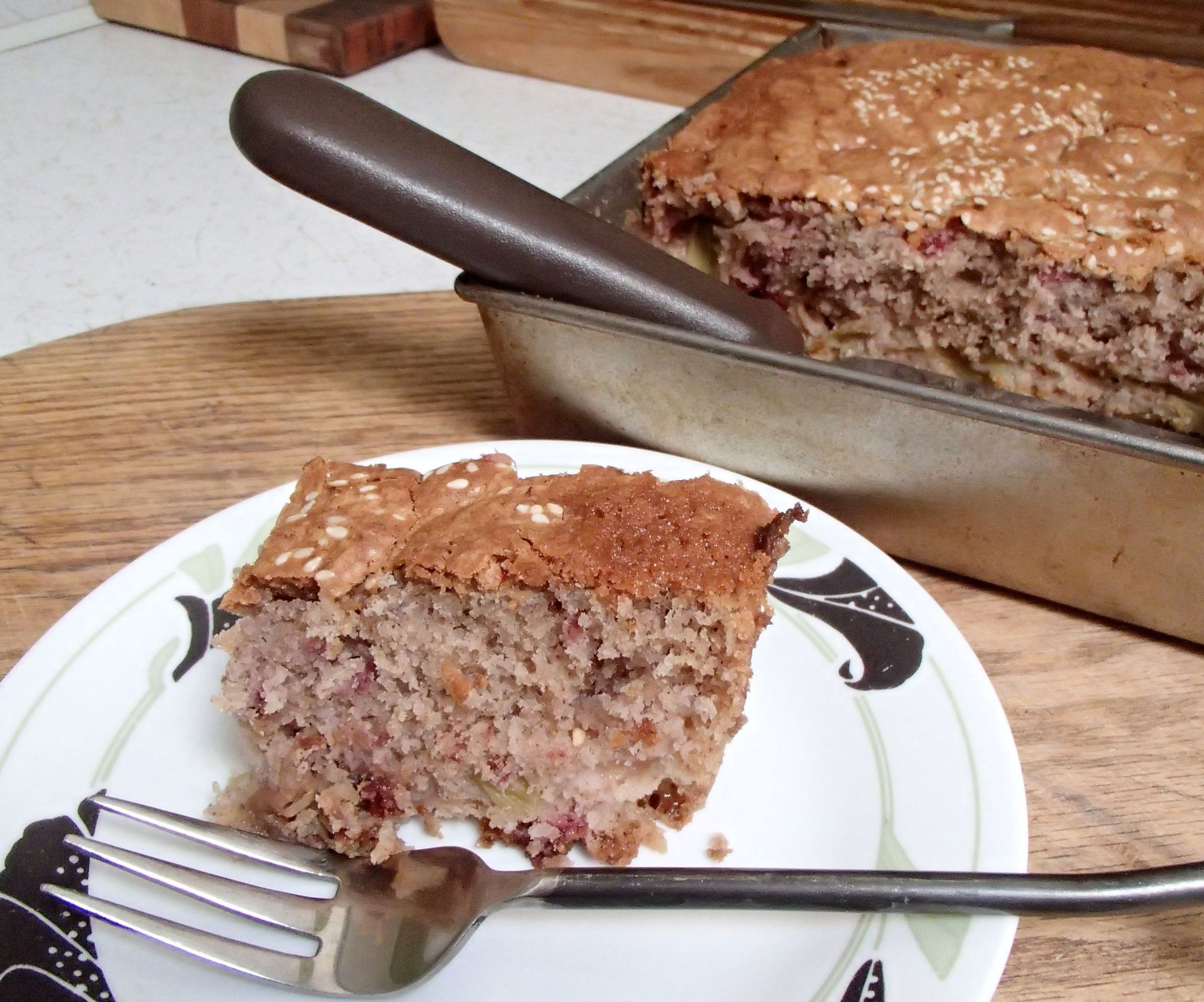 DIY guide for Simple Rhubarb - Raspberry Yoghurt Cake with step-by-step instructions