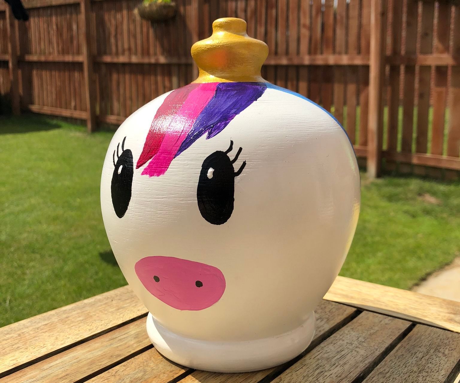 3d printed and hand painted rainbow unicorn terramundi jar DIY Project DIY Project Image