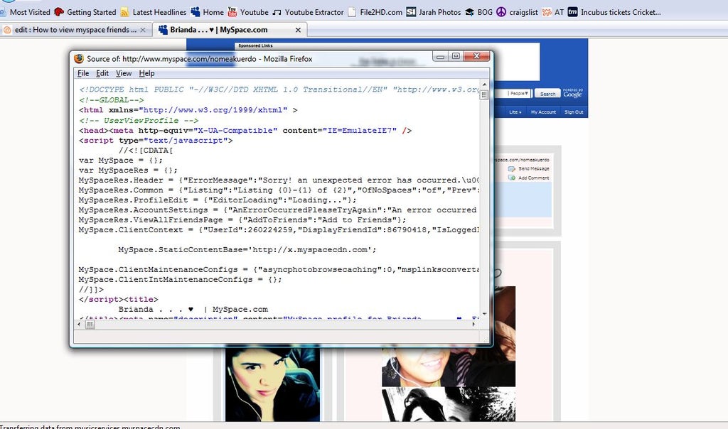 How To View Hidden Myspace Friends &Amp; Comments On Myspace Profile 2.0 :  4 Steps - Instructables