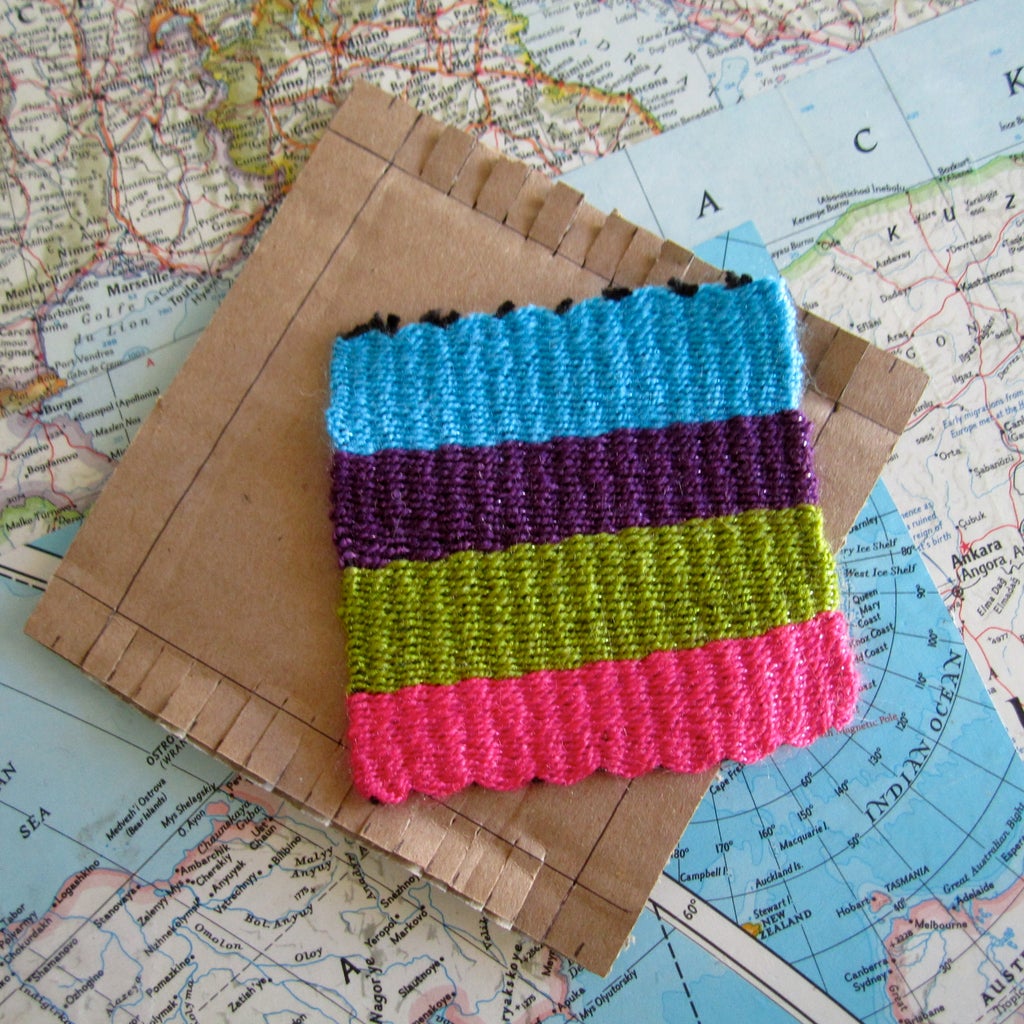 How To Weave On A Cardboard Loom 9 Steps With Pictures Instructables How To Weave On A Cardboard Loom 9 Steps With Pictures Instructables