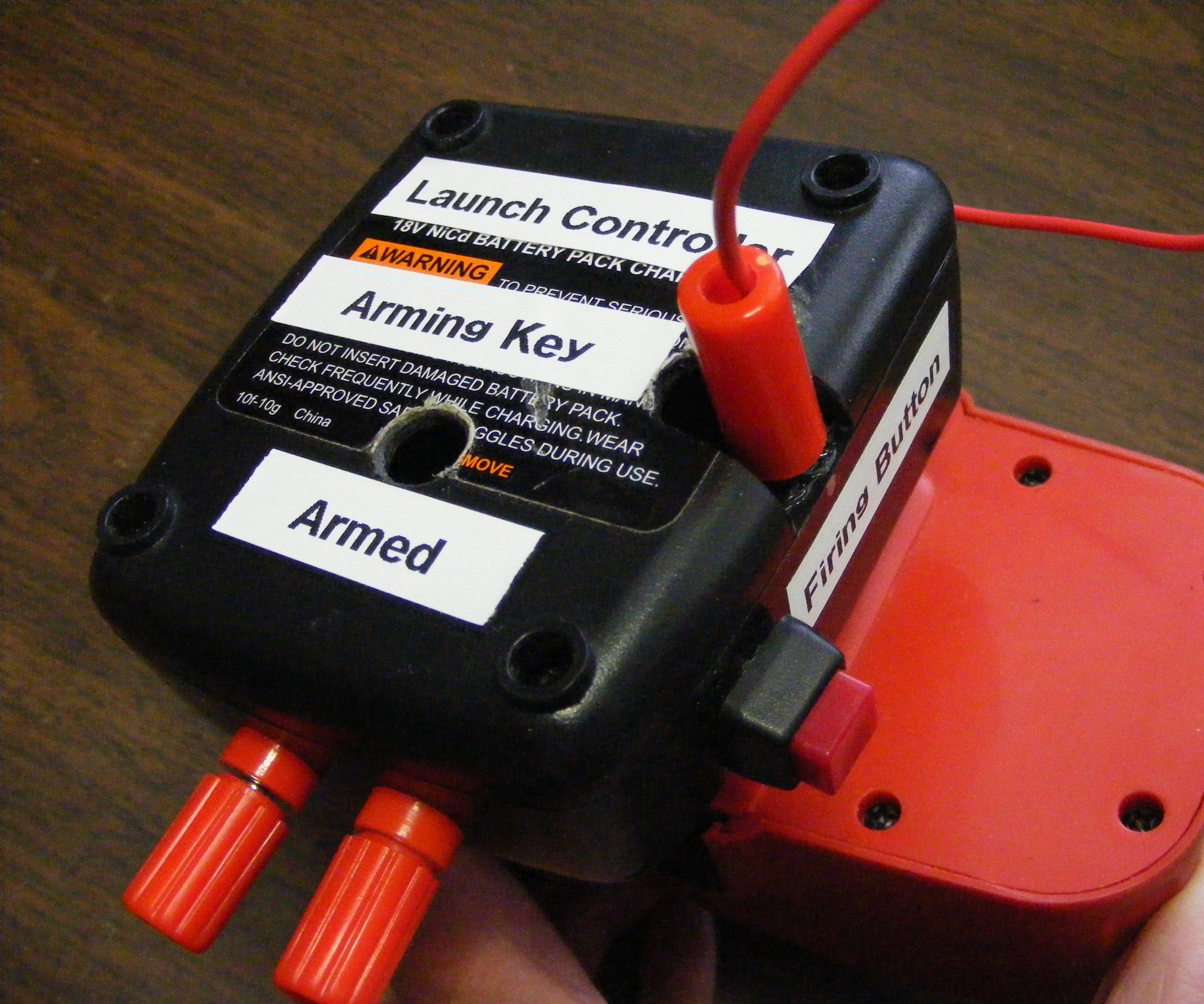 Model Rocket Launch Controller Added to Power Tool Battery Charger 7
